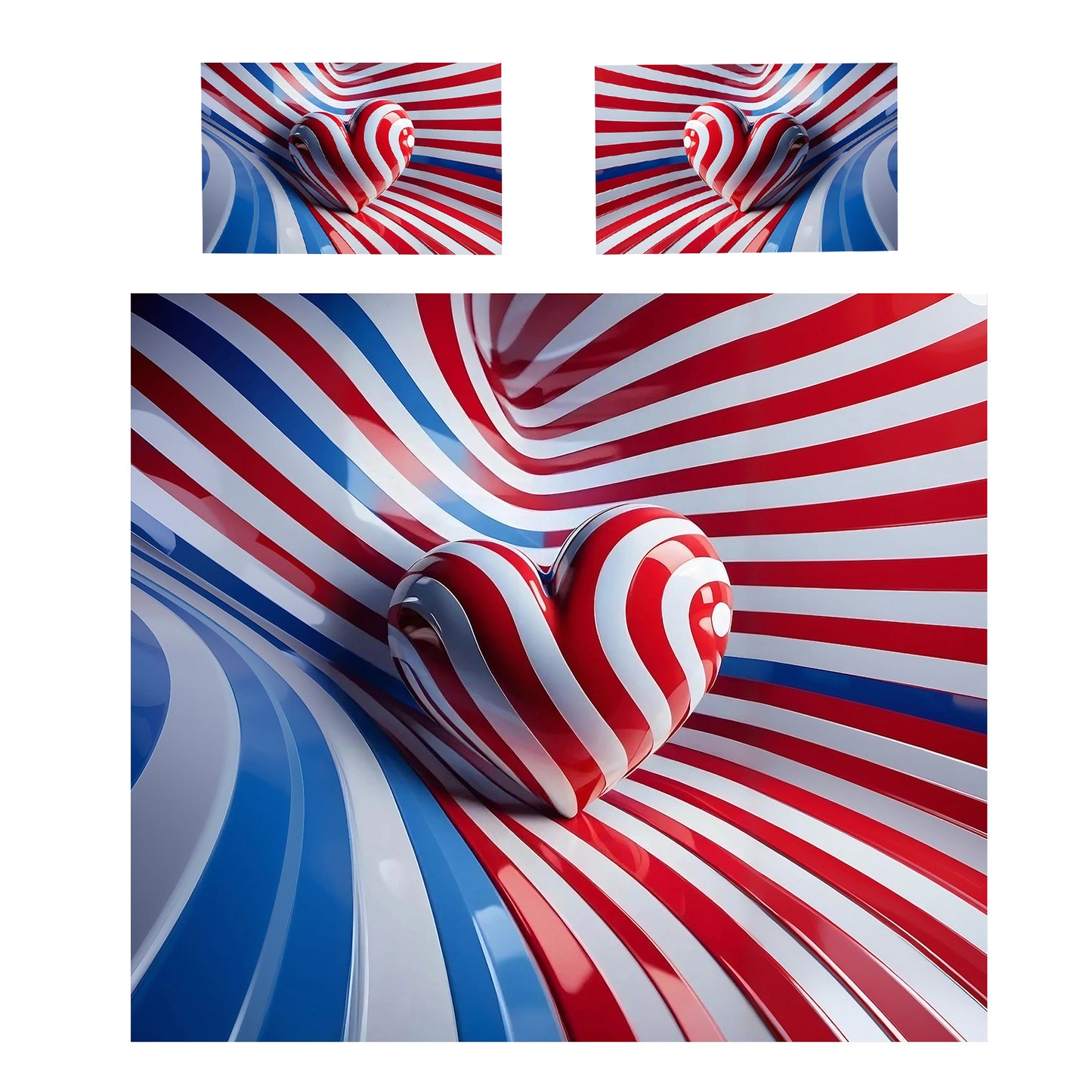3D Heart Duvet Cover Set