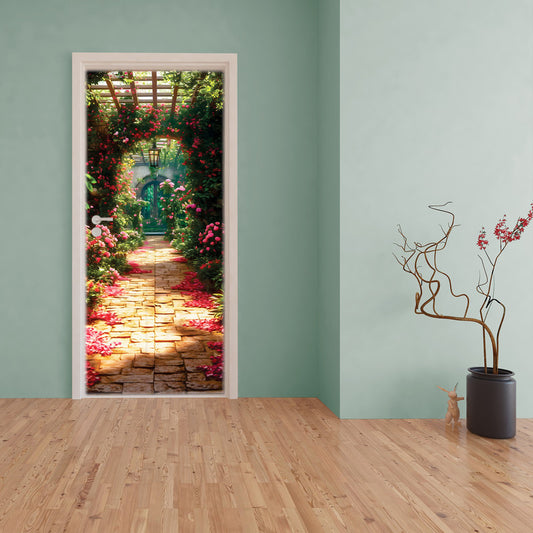 A Walk in the Garden Door Decoupage