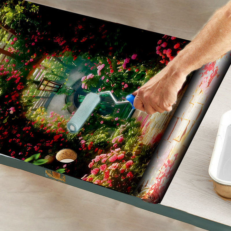 A Walk in the Garden Door Decoupage