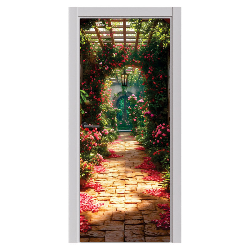 A Walk in the Garden Door Decoupage