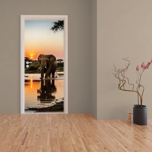 A Walk in the River Door Decoupage