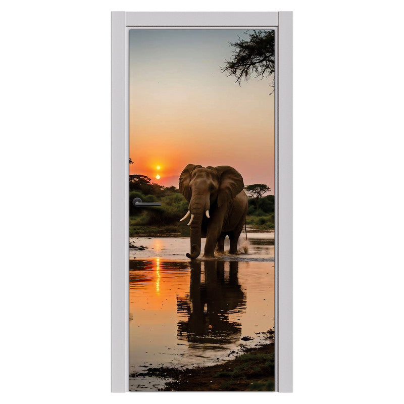 A Walk in the River Door Decoupage