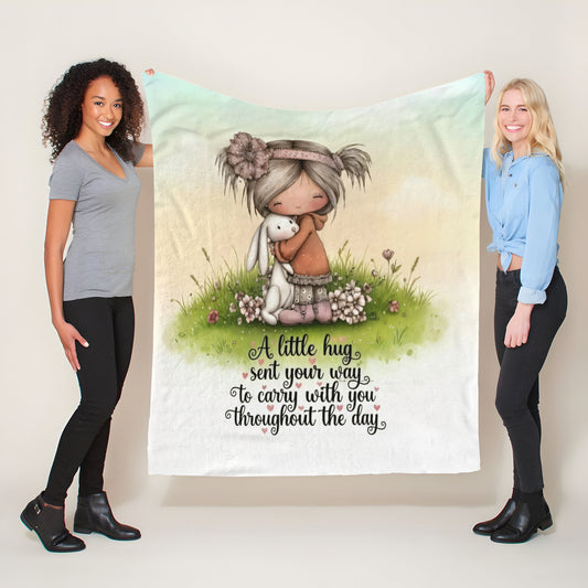 A Little Hug Light Weight Fleece Blanket