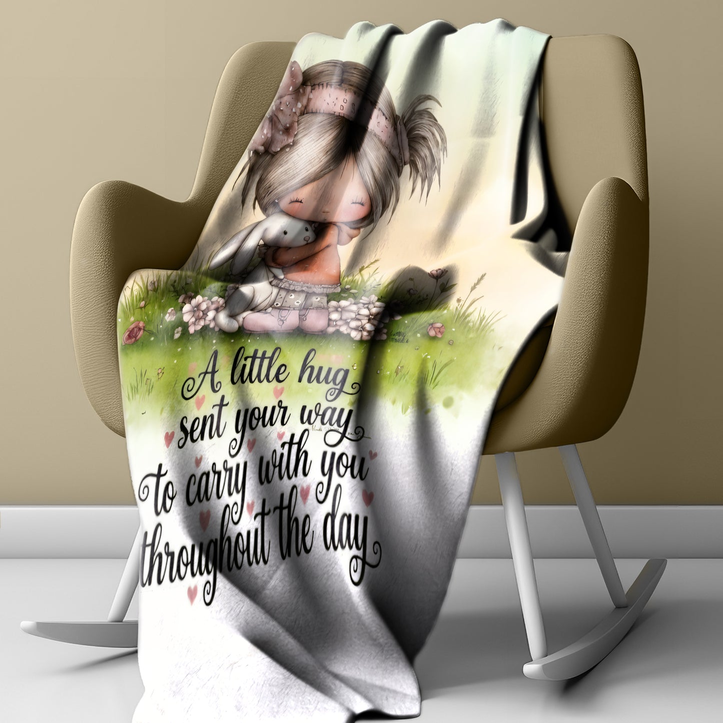 A Little Hug Light Weight Fleece Blanket