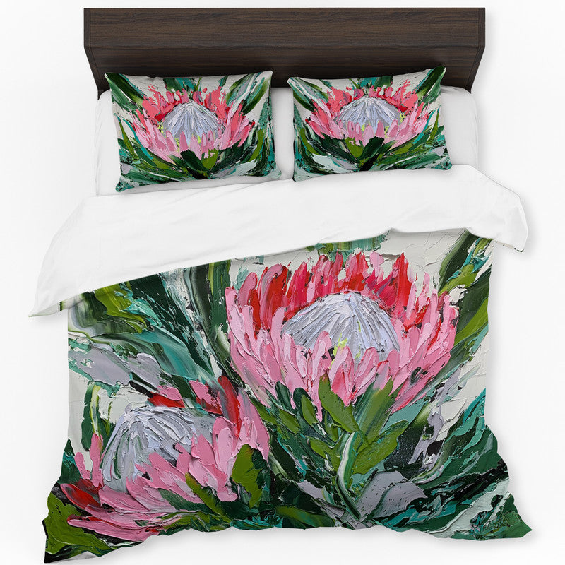 Abstract Double King Protea By Juanette Menderoi Duvet Cover Set