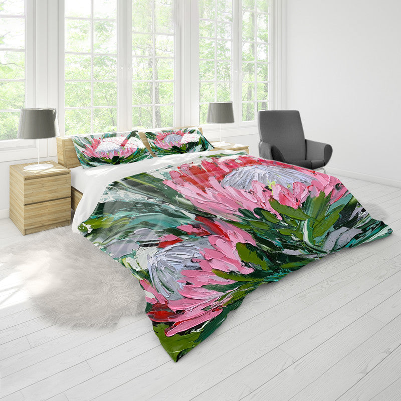 Abstract Double King Protea By Juanette Menderoi Duvet Cover Set