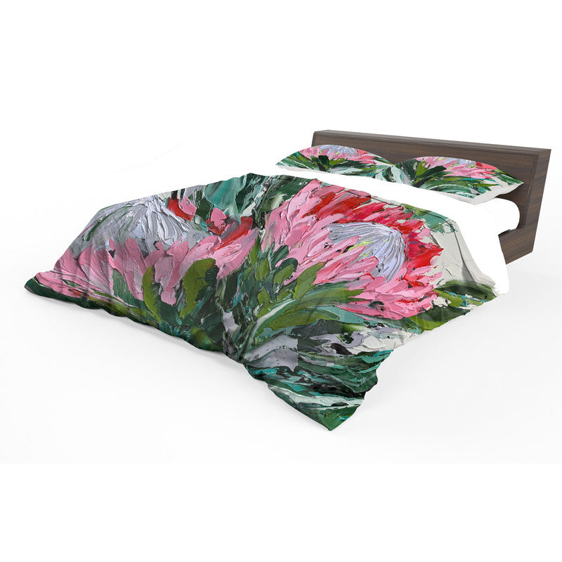 Abstract Double King Protea By Juanette Menderoi Duvet Cover Set