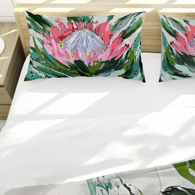 Abstract Double King Protea By Juanette Menderoi Duvet Cover Set