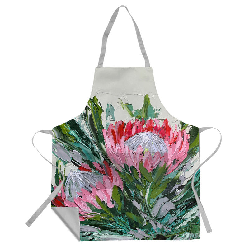 Abstract Double King Protea By Juanette Menderoi Medium Length Apron