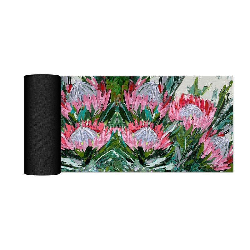 Abstract Double King Protea Large Desk Pad By Juanette Menderoi