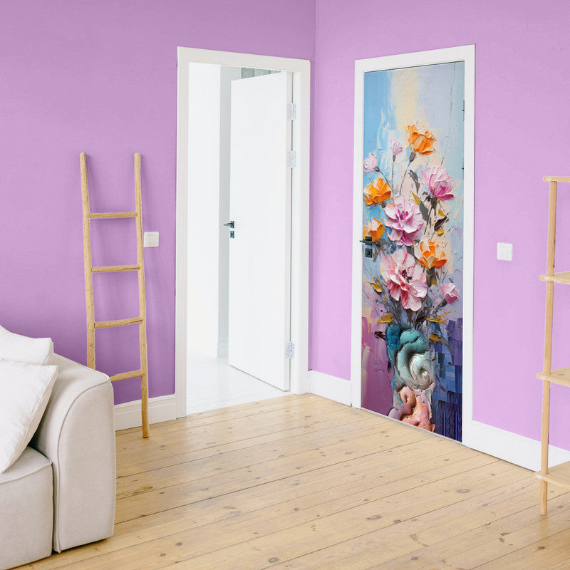 Abstract Floral Vase Door Decoupage
