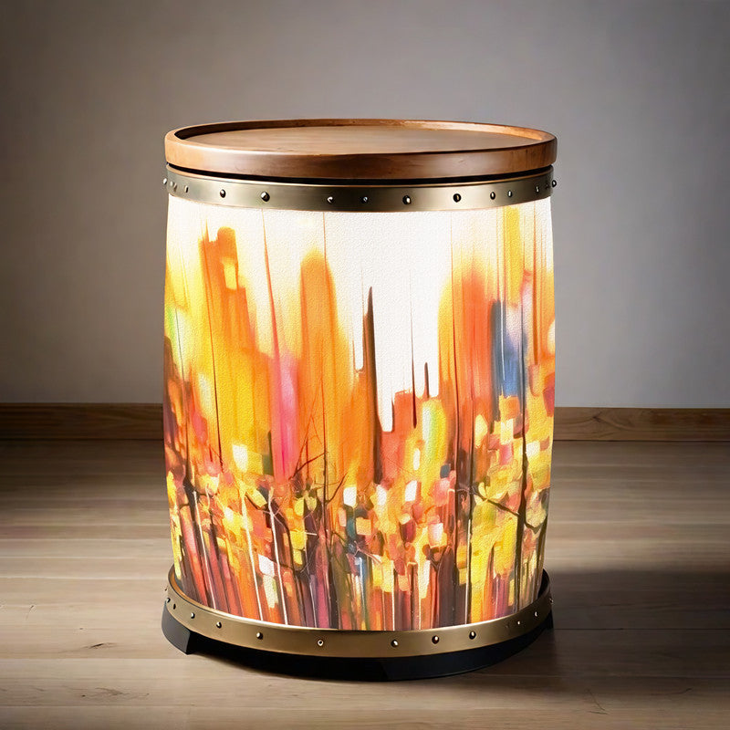 Abstract Forest Decoupage Drum Cover