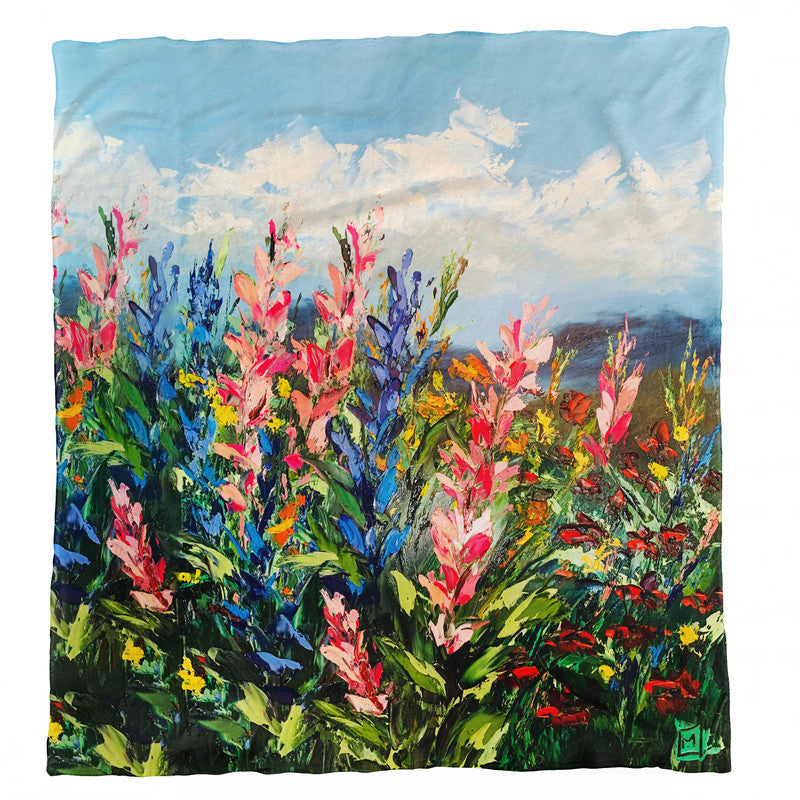Abstract Fynbos Light Weigt Fleece Blanket By Juanette Menderoi