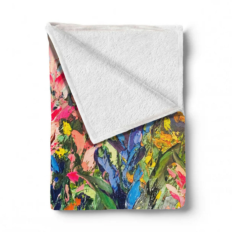 Abstract Fynbos Light Weigt Fleece Blanket By Juanette Menderoi