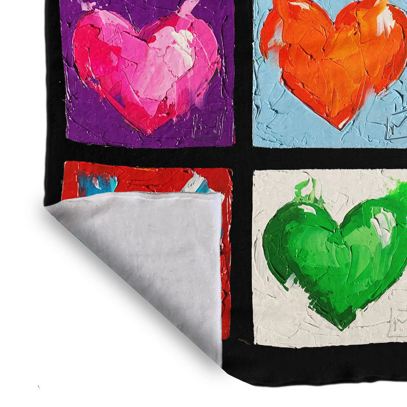 Abstract Heart Orange Light Weight Fleece Blanket by Juanette Menderoi