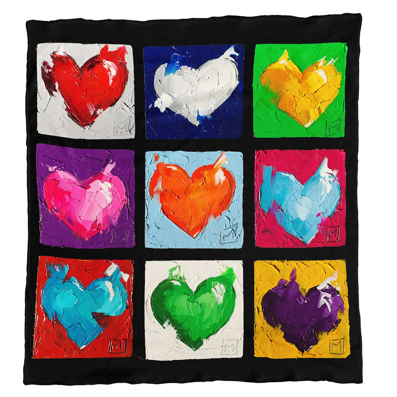 Abstract Heart Orange Light Weight Fleece Blanket by Juanette Menderoi
