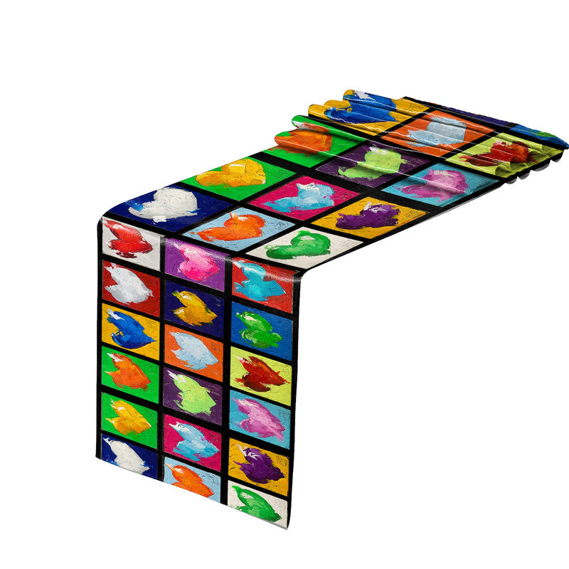Abstract Hearts Table Runner by Juanette Menderoi
