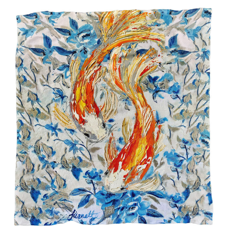Abstract Koi Light Weigt Fleece Blanket By Juanette Menderoi