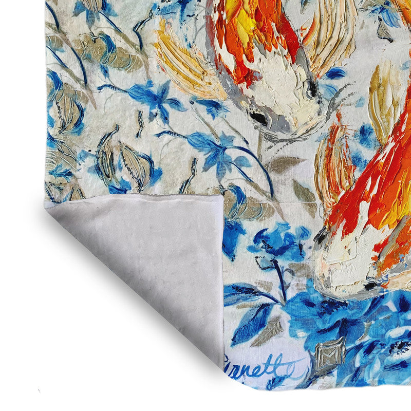 Abstract Koi Light Weigt Fleece Blanket By Juanette Menderoi