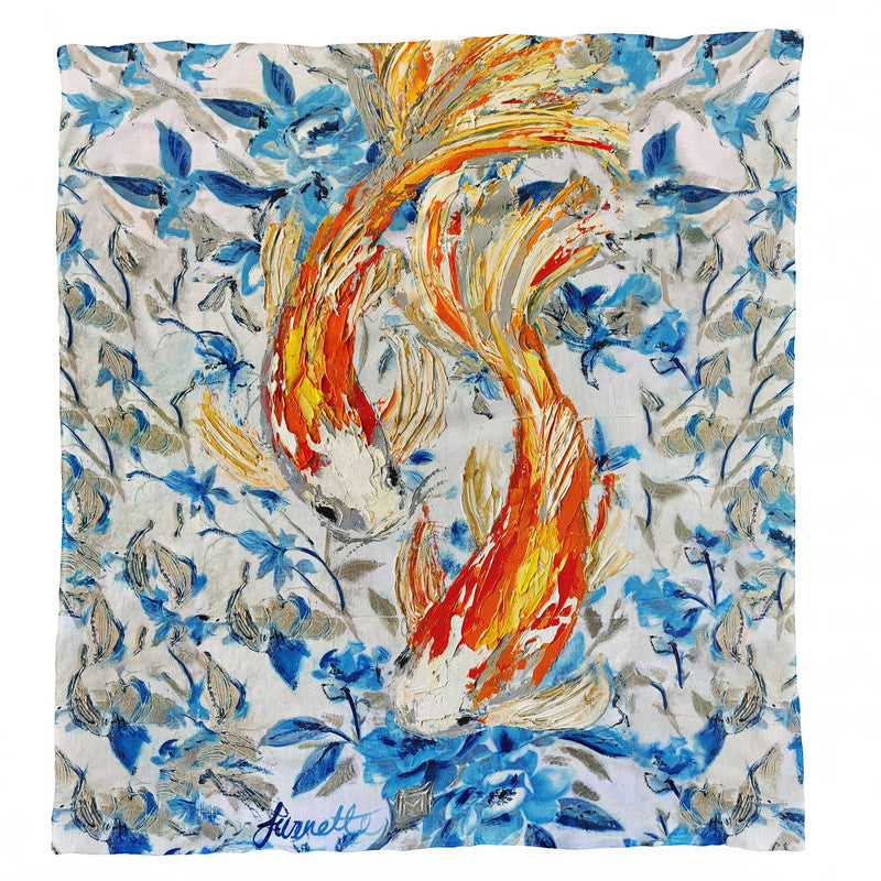 Abstract Koi Light Weigt Fleece Blanket By Juanette Menderoi