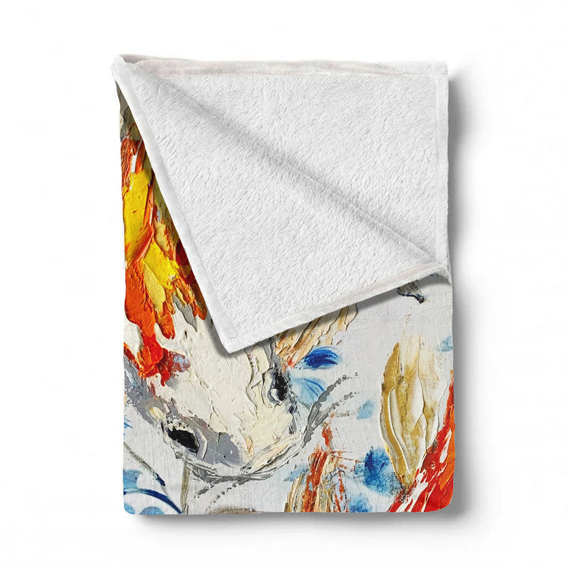 Abstract Koi Light Weigt Fleece Blanket By Juanette Menderoi