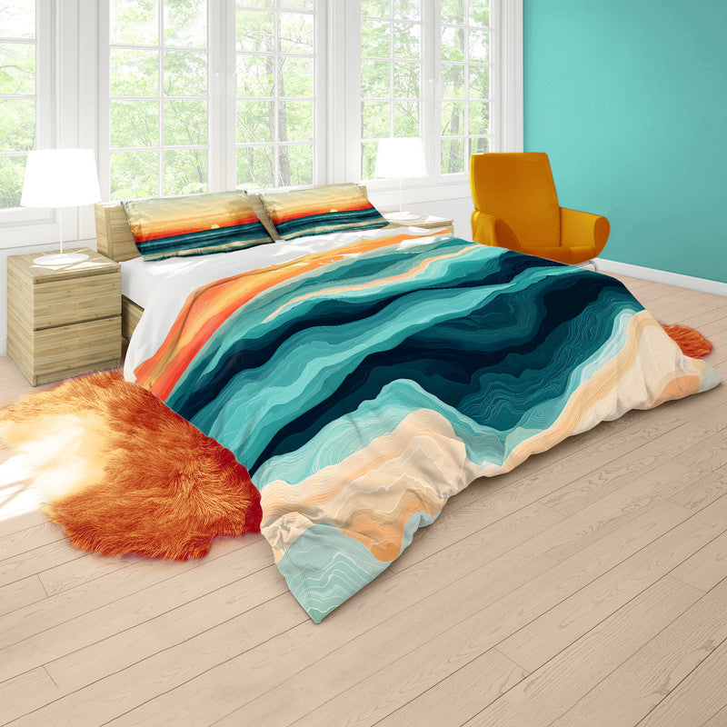 Abstract Ocean Sunset Duvet Cover Set by Wikus Schalkwyk