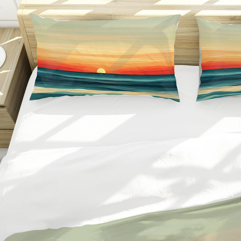 Abstract Ocean Sunset Duvet Cover Set by Wikus Schalkwyk