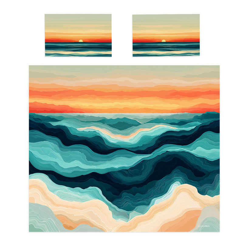 Abstract Ocean Sunset Duvet Cover Set by Wikus Schalkwyk