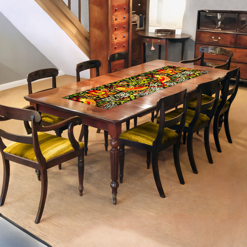 Abstract Orange Birds 160cm Table Runner