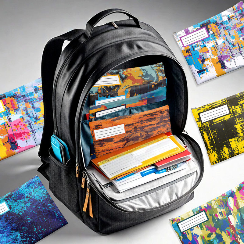 Abstract Painting Subject Savvy Book Bags Set of 9