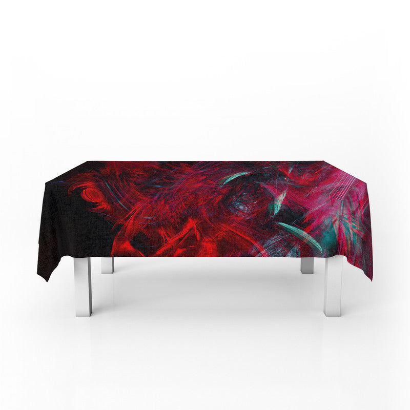 Abstract Red Waves Rectangle Tablecloth