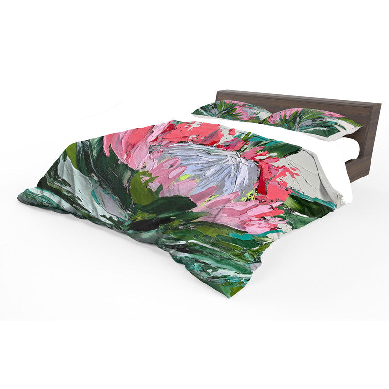 Abstract Single King Protea By Juanette Menderoi Duvet Cover Set