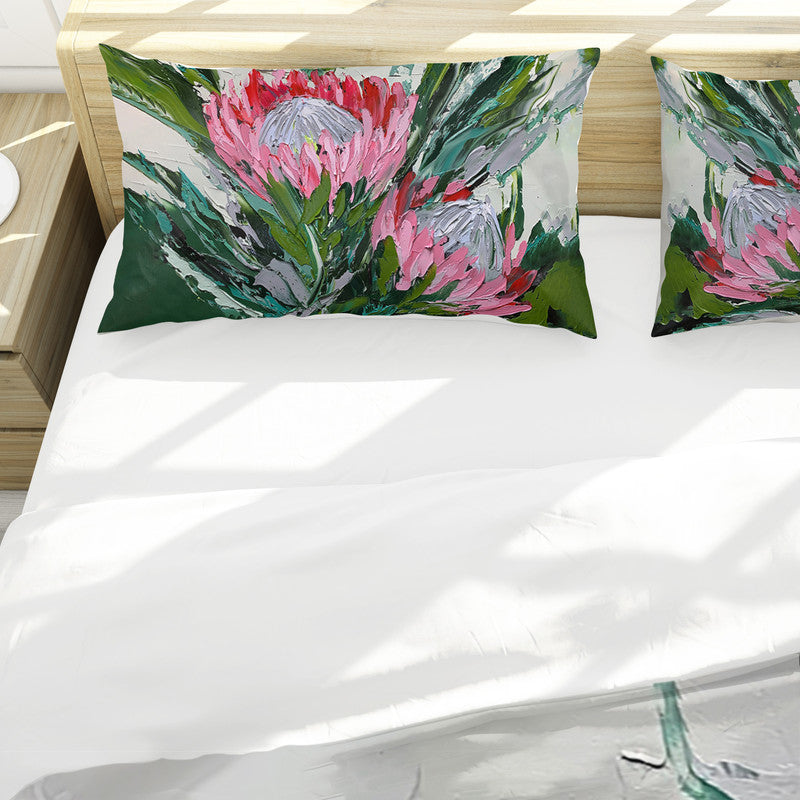 Abstract Single King Protea By Juanette Menderoi Duvet Cover Set