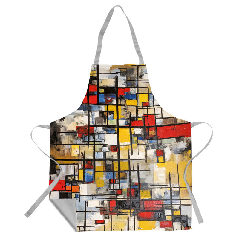 Abstract Square Medium Length Apron