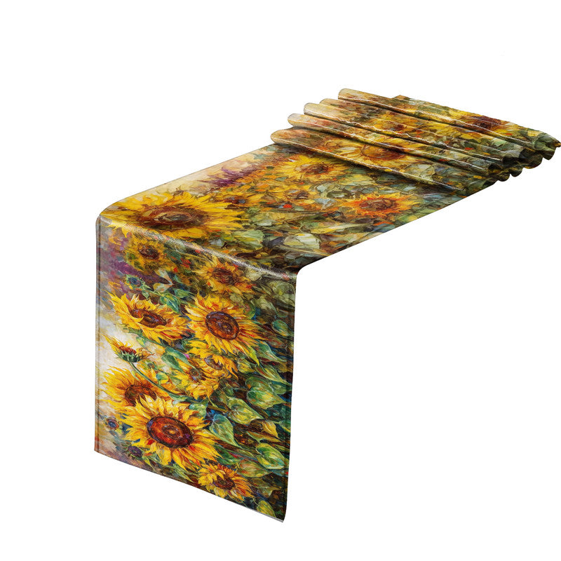 Abstract Sunflower Fields Table Runner