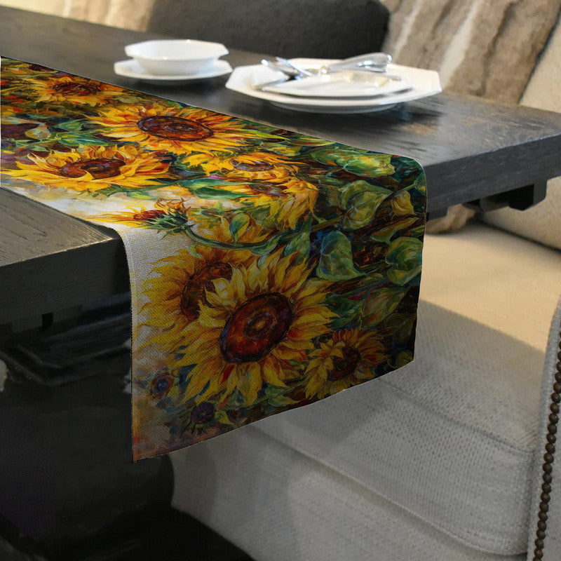 Abstract Sunflower Fields Table Runner