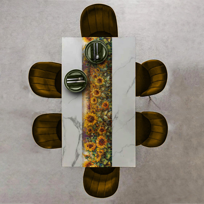 Abstract Sunflower Fields Table Runner