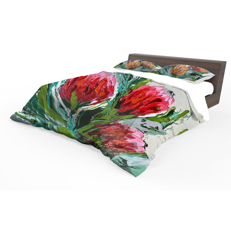 Abstract Trio Protea By Juanette Menderoi Duvet Cover Set