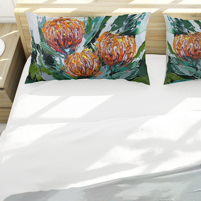Abstract Trio Protea By Juanette Menderoi Duvet Cover Set