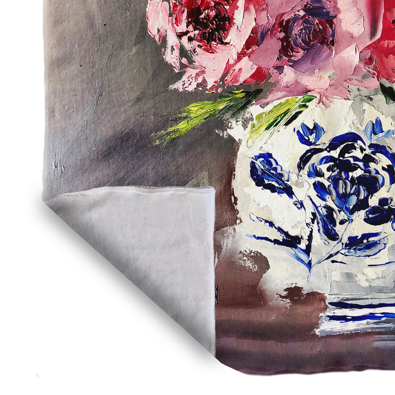 Abstract Vase of Flowers Light Weight Fleece Blanket by Juanette Menderoi