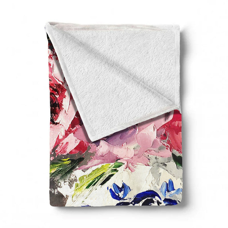 Abstract Vase of Flowers Light Weight Fleece Blanket by Juanette Menderoi
