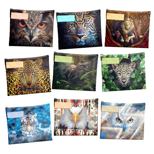 Abstract Wild Life Subject Savvy Book Bags Set Of 9