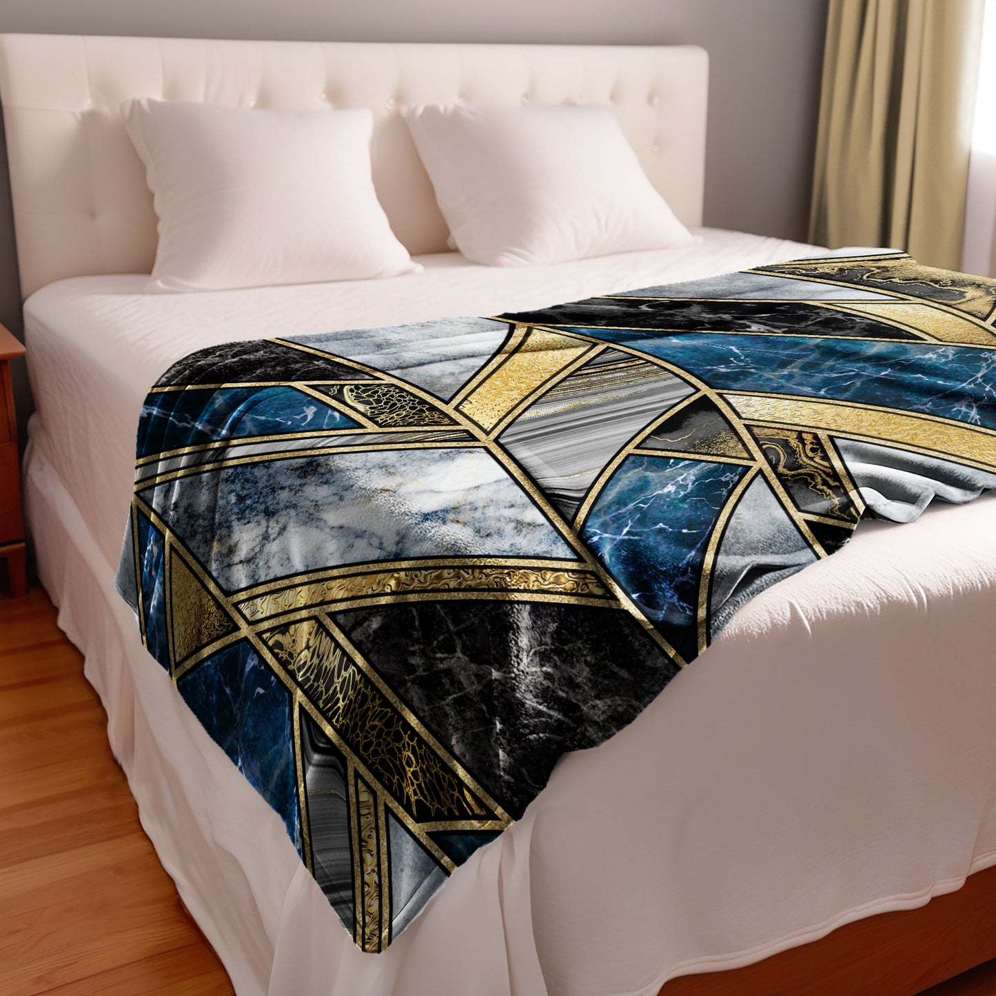 Abstract Marble Pattern Light Bed Throw