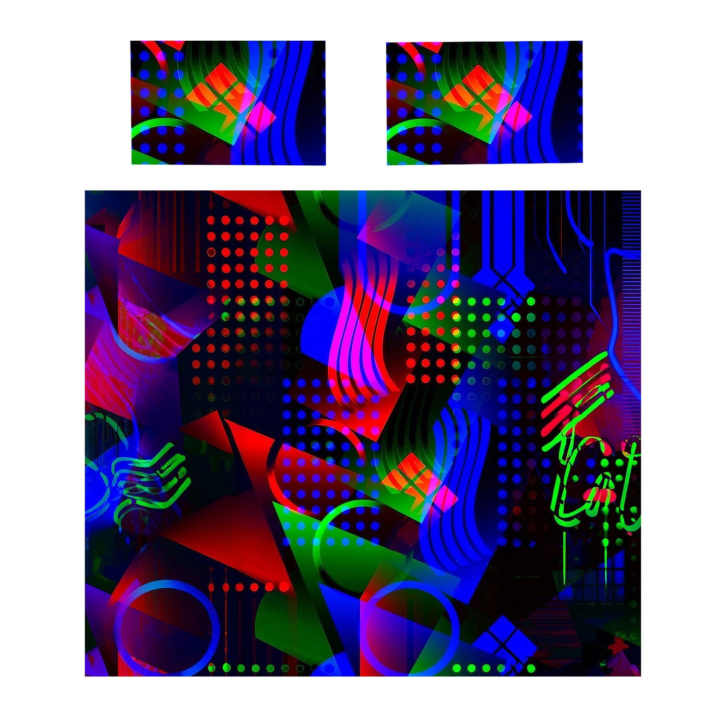 Abstract Aurora Flow Duvet Cover Set