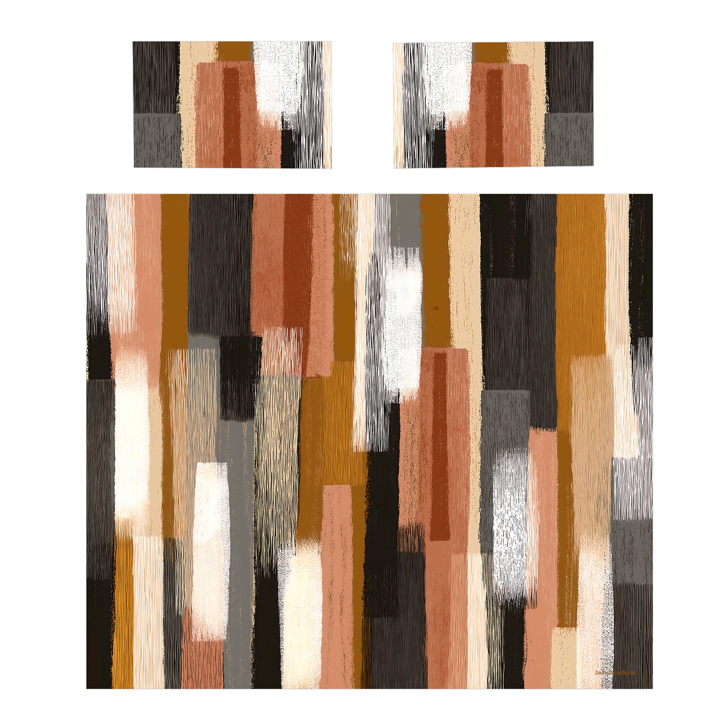 Abstract Blocks & Stripes Duvet Cover Set by Wikus Schalkwyk