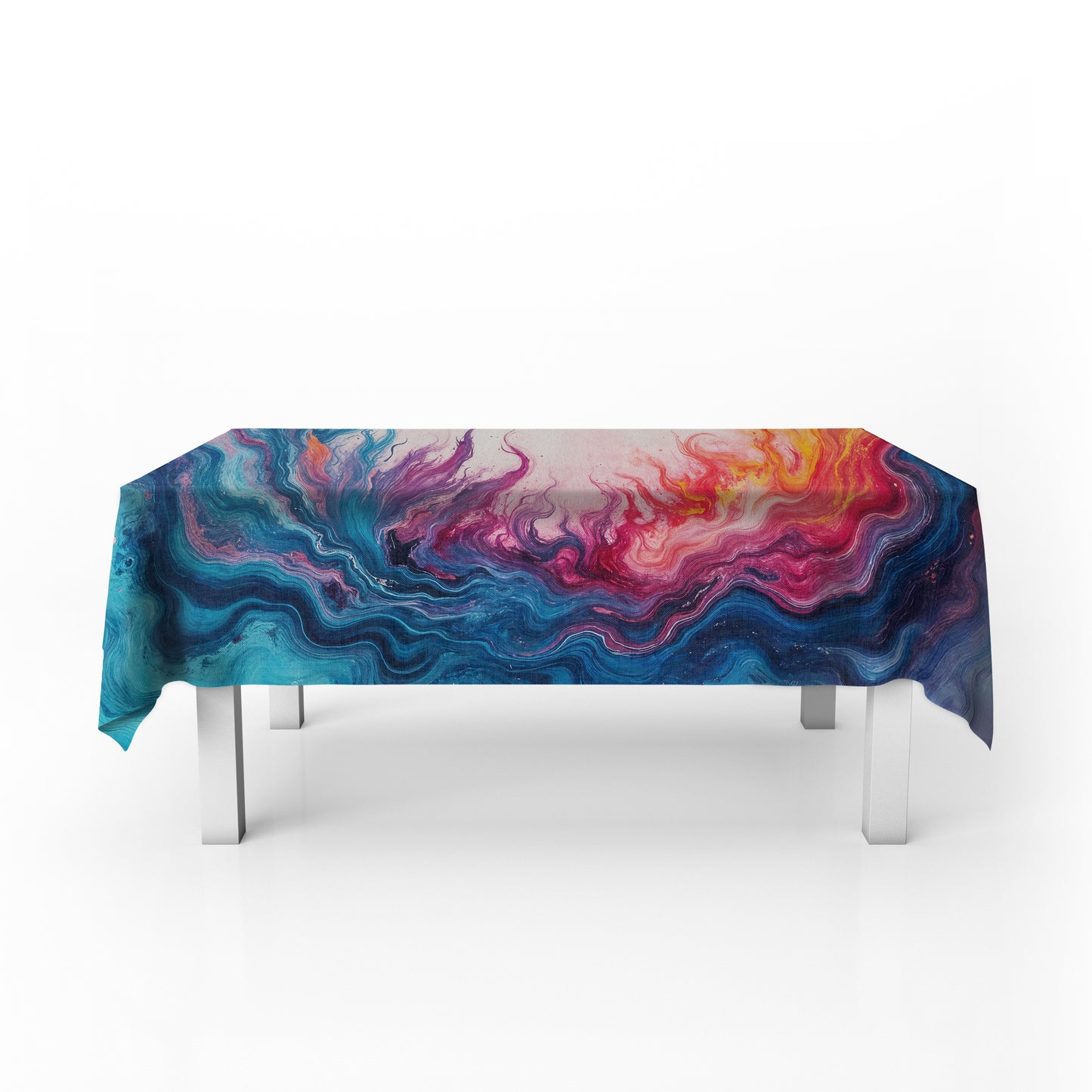 Abstract Colour Wave Rectangle Tablecloth