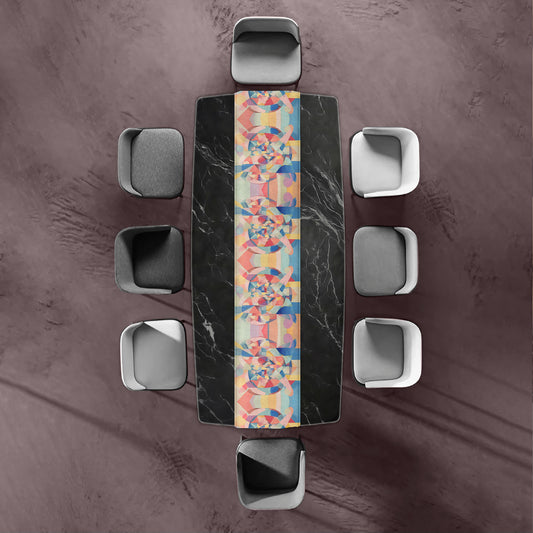 Abstract Cubism Table Runner