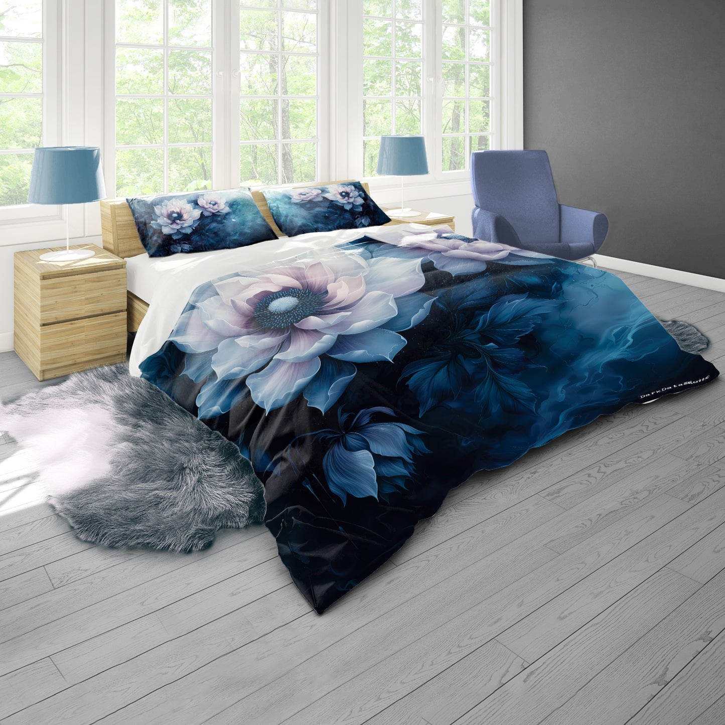 Abstract Flowers by Wikus Schalkwyk Duvet Cover Set