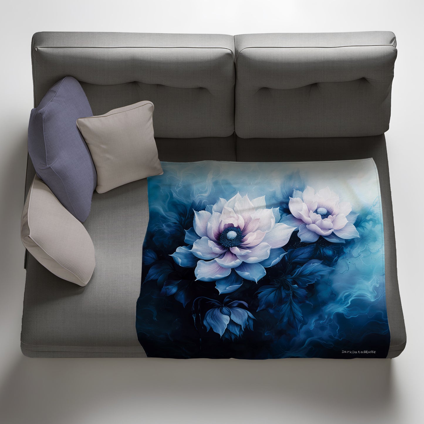 Abstract Flowers Light Weight Fleece Blanket by Wikus Schalkwyk