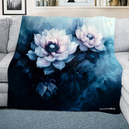 Abstract Flowers Light Weight Fleece Blanket by Wikus Schalkwyk